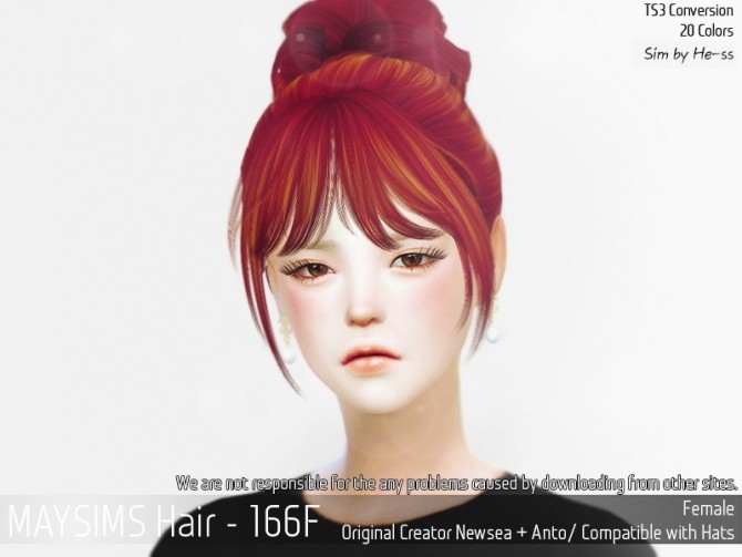 Sims 4 Hair 166F (Newsea + Anto) at May Sims
