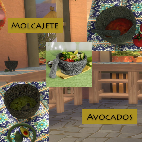 Sims 4 Molcajete (mortar + pestle) and avocados at Tkangie – Armchair Traveler