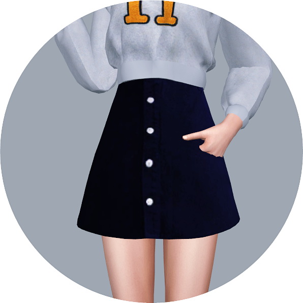 Sims 4 High Waist A Line Skirt at Marigold