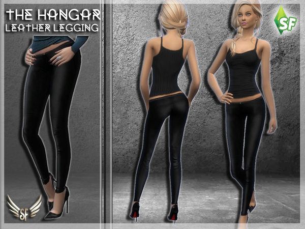 Sims 4 The Hangar Leather Leggings by SimFabulous at TSR