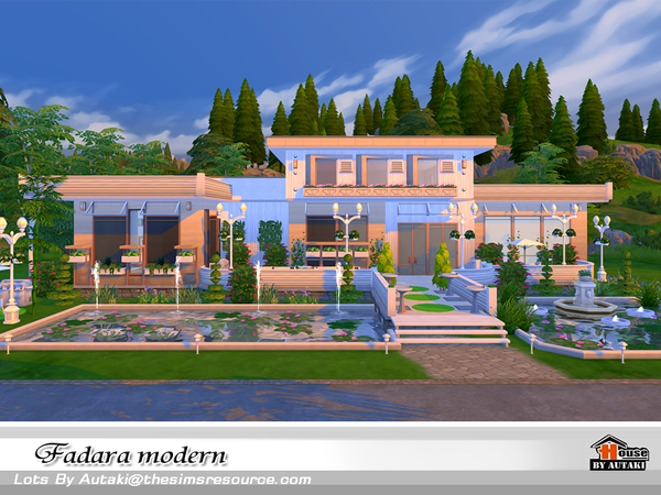 Sims 4 Fadala Modern house by autaki at TSR