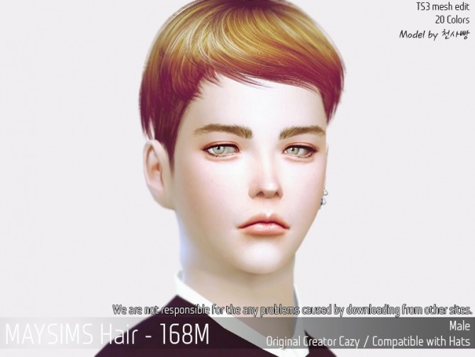 Sims 4 Hair1 68M (Cazy) at May Sims