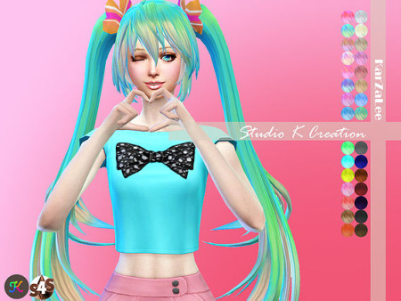 Miku animate hair 53 at Studio K-Creation » Sims 4 Updates