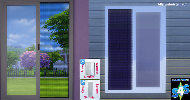 Sims 4 Breezy open window and fly screen set at Simista