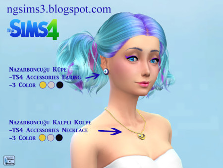 Nazarboncuğu Küpe Earings & Kolye Necklace at NG Sims3