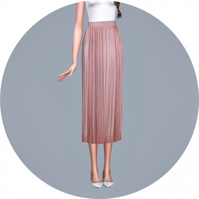 Sims 4 Accordion Long Skirt at Marigold