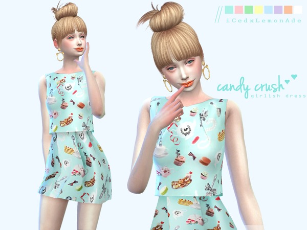 Sims 4 CANDY CRUSH girlish dress by ice941018 at TSR