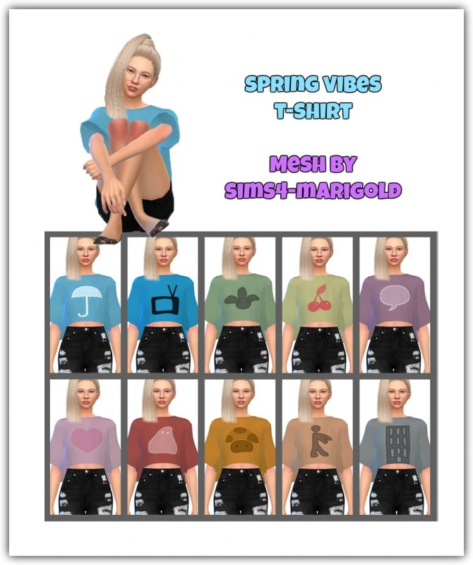 Sims 4 Spring Vibes T shirt at Maimouth Sims4