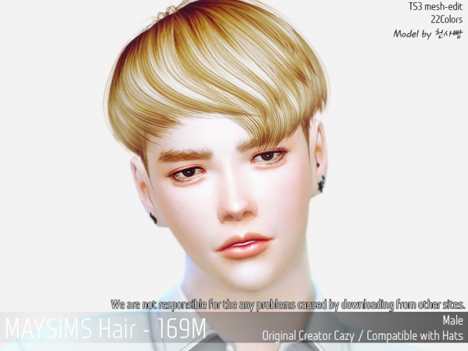 Hair 169M (Cazy) at May Sims » Sims 4 Updates