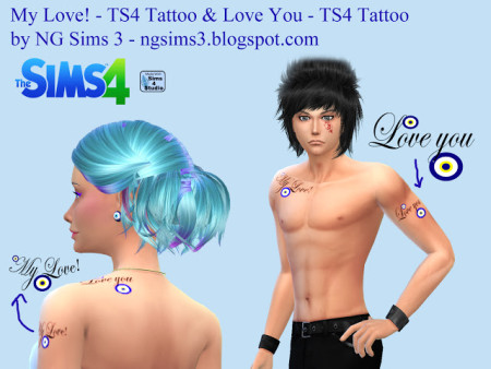MyLove & LoveYou Tattoo at NG Sims3