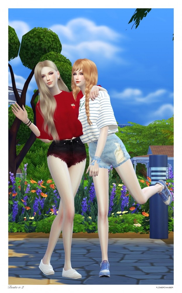 Sims 4 Bestie Poses Set V.2 at Flower Chamber