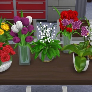 Mid-century plants 8 colors at Lina Cherie » Sims 4 Updates