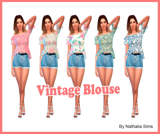 Sims 4 Vintage Blouse at Nathalia Sims