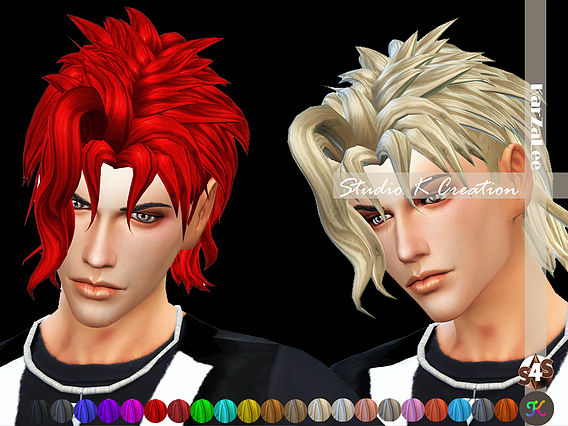 Sims 4 Animate hair 47 JOJO for female and male at Studio K Creation