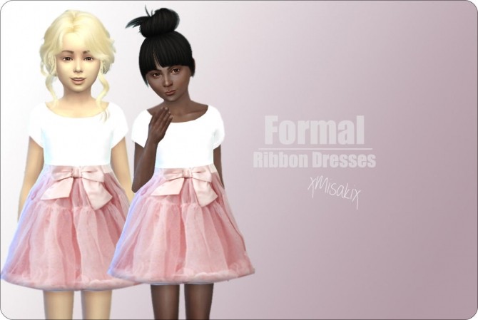Sims 4 Ribbon Dresses at xMisakix Sims