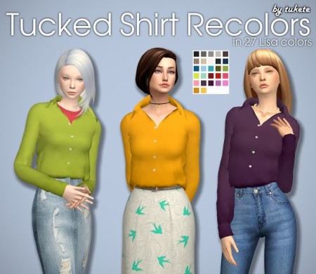 Tucked Shirt Solid Recolors at Tukete » Sims 4 Updates