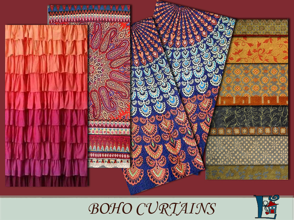 Sims 4 Boho style curtains by evi at TSR