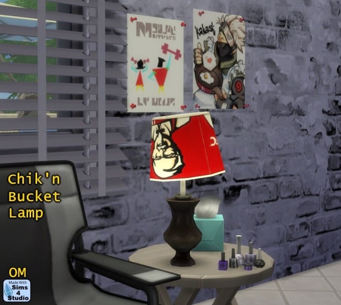 Sims 4 Chikn bucket lamp by OM at Sims 4 Studio
