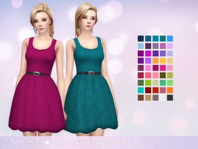 Sims 4 Trillyke’s Casey Dress Recolor at Aveira Sims 4