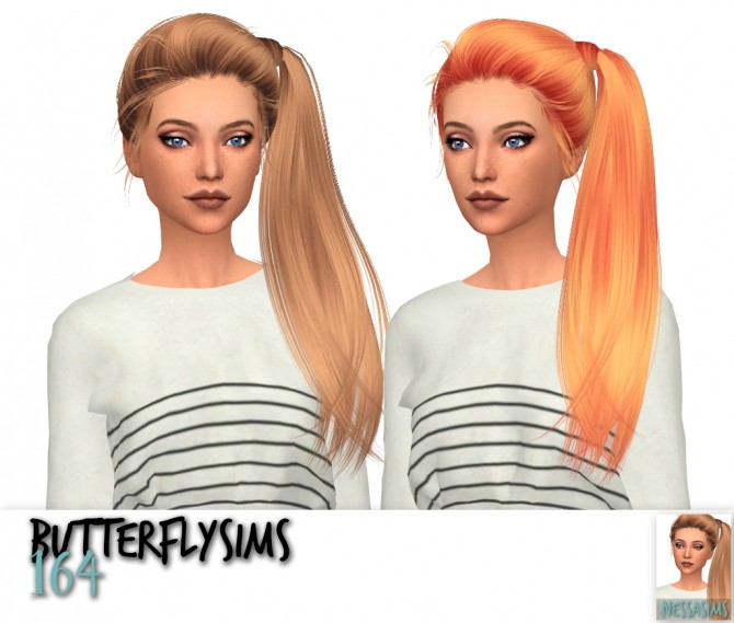 Sims 4 Butterflysims hair 164 + 178 + 185 retextures at Nessa Sims
