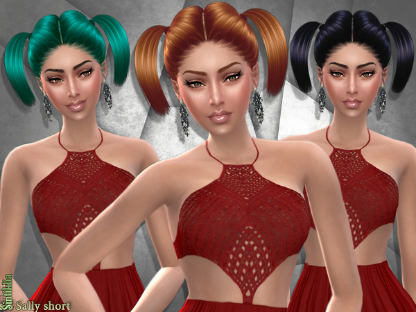 Sims 4 Hair set s38 Sally by SintikliaSims at TSR