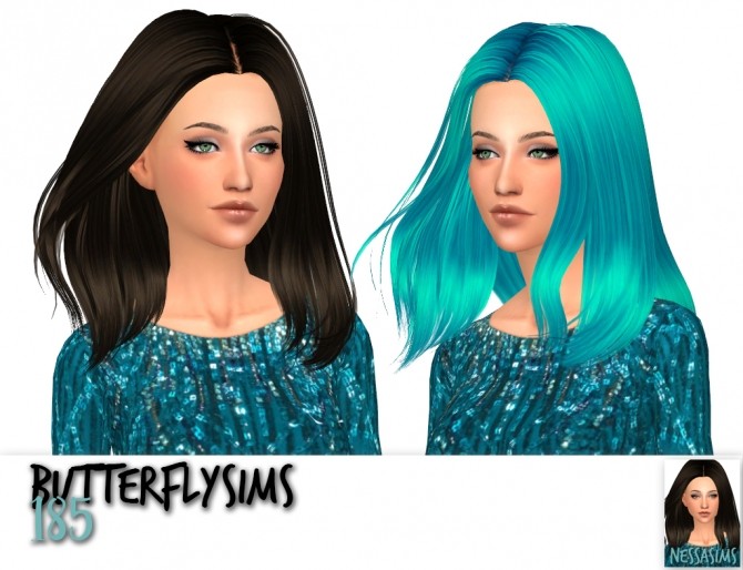 Sims 4 Butterflysims hair 164 + 178 + 185 retextures at Nessa Sims