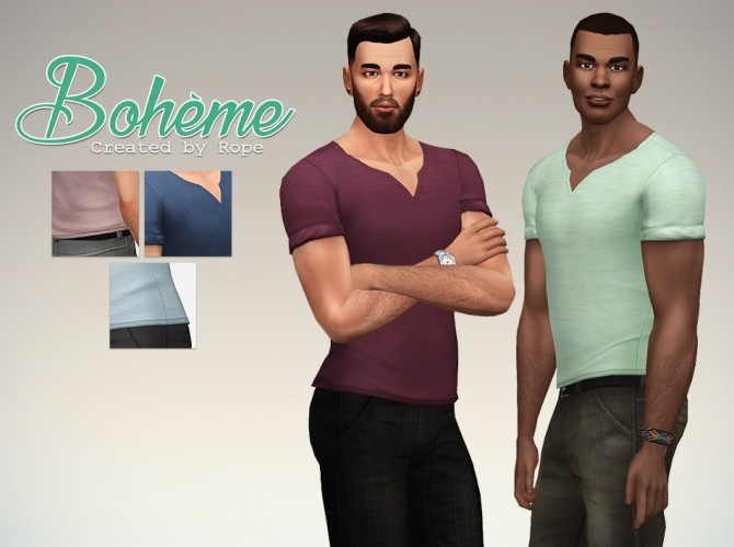 Sims 4 Bohème T shirt by Rope at Simsontherope