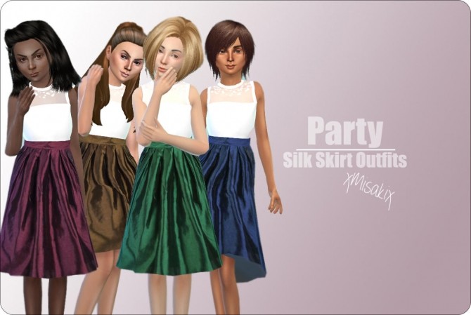 Sims 4 Silk Skirt Outfits and Chic Lace Dresses at xMisakix Sims