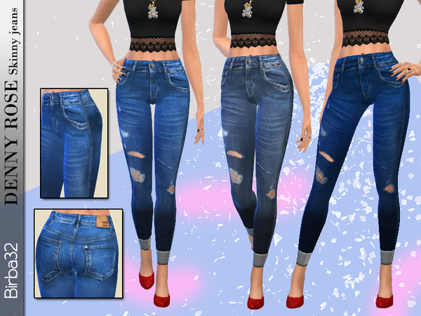 Sims 4 Denny Rose Skinny Jeans by Birba32 at TSR