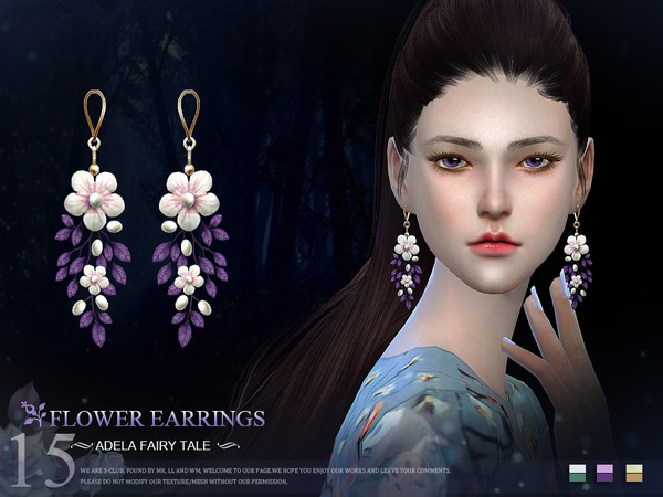 Sims 4 Earrings 15(f) by S Club LL at TSR