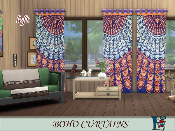 Sims 4 Boho style curtains by evi at TSR