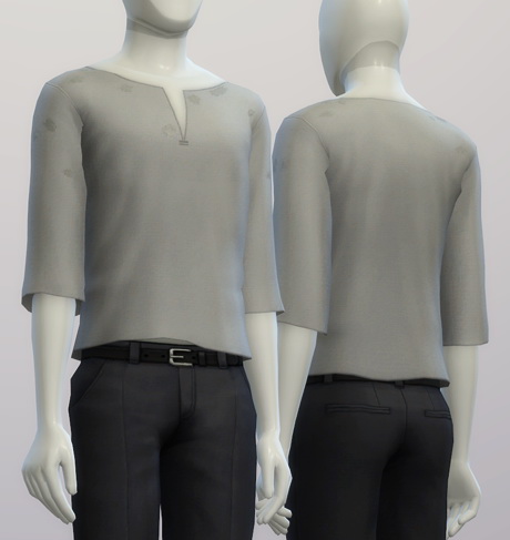 Sims 4 Over fit T shirt M shape neck 20 colors at Rusty Nail