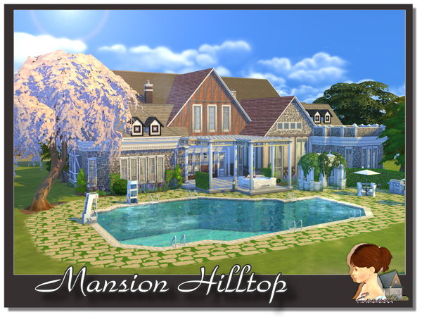 Sims 4 Mansion Hilltop by evanell at TSR