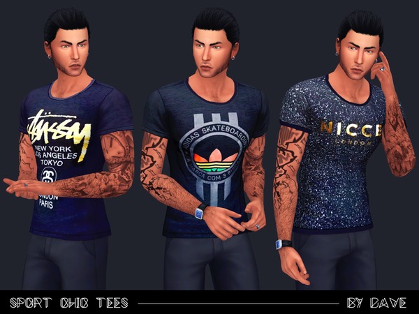 Sims 4 Sport Chic Tees by doumeki at TSR