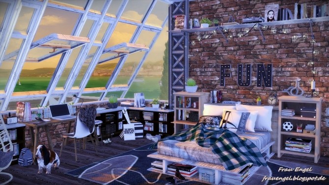 Sims 4 Industrial Living loft by Julia Engel at Frau Engel