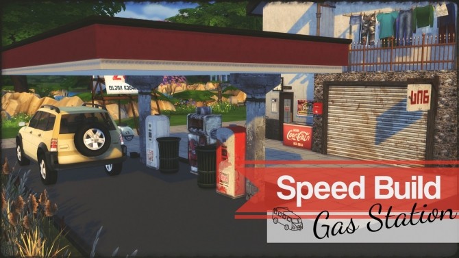 Sims 4 Gas Station at Dinha Gamer