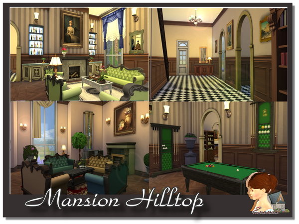 Sims 4 Mansion Hilltop by evanell at TSR
