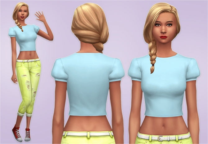 Snow White Crop Top at Veranka » Sims 4 Updates