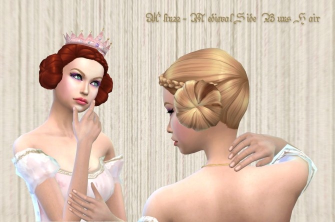 Sims 4 Medieval Side Buns at Mythical Sims