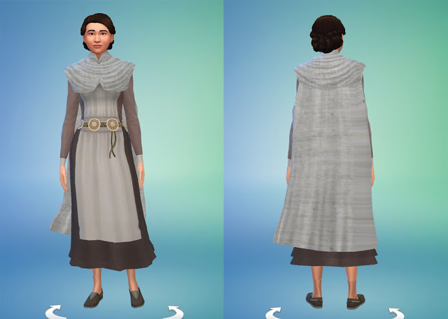 Sims 4 Celtic Short Dress and Cape by Anni K at Historical Sims Life