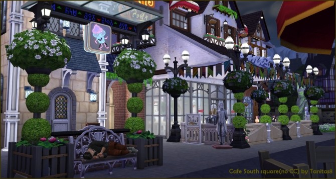 Sims 4 Cafe South square at Tanitas8 Sims