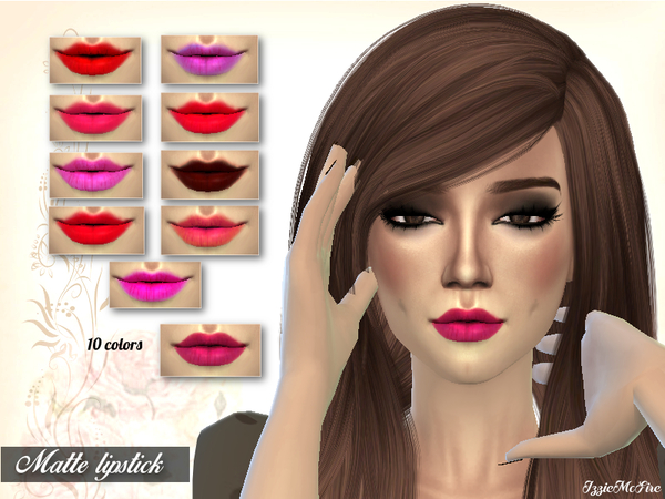 Sims 4 IMF Matte lipstick by IzzieMcFire at TSR