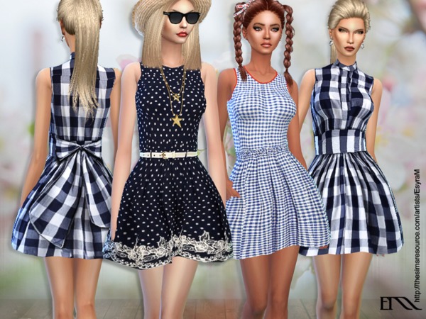 Sims 4 Lola Spring Cotton Dress by EsyraM at TSR