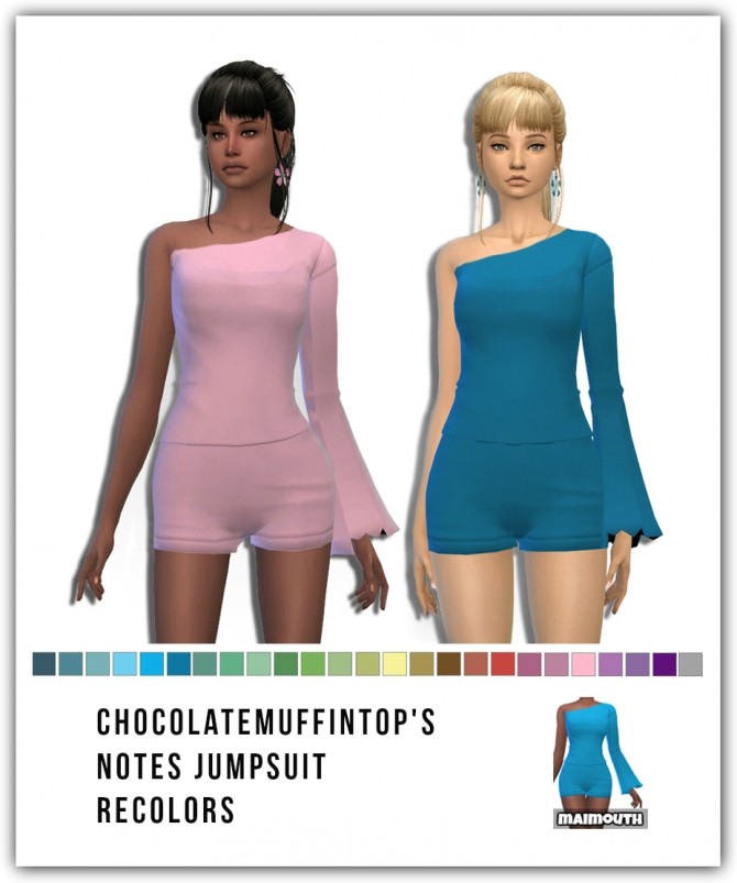 Sims 4 Notes Jumpsuit Recolors at Maimouth Sims4