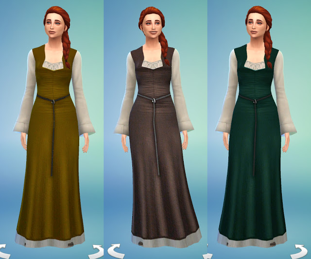Sims 4 Celtic Dress Number 2 by Anni K at Historical Sims Life