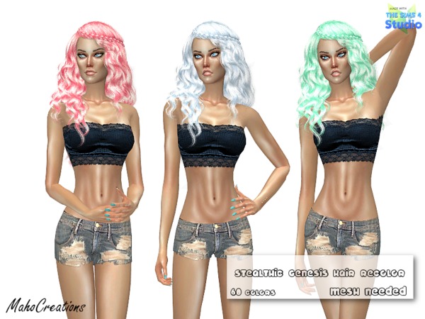 Sims 4 Stealthic Genesis Hair Recolor by  MahoCreations at TSR