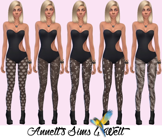 Sims 4 Black & White Tights Part 2 at Annett’s Sims 4 Welt