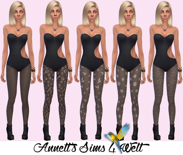 Sims 4 Black & White Tights Part 2 at Annett’s Sims 4 Welt