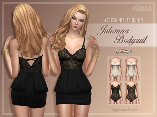 Sims 4 Julianna Bodysuit by Trillyke at TSR