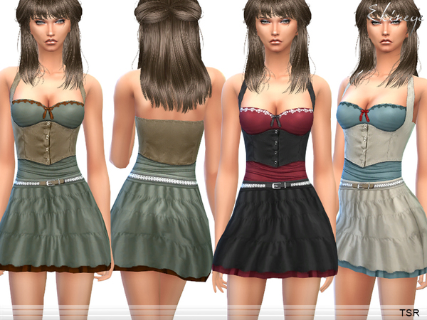 Sims 4 Pretty Top & Skirt by ekinege at TSR